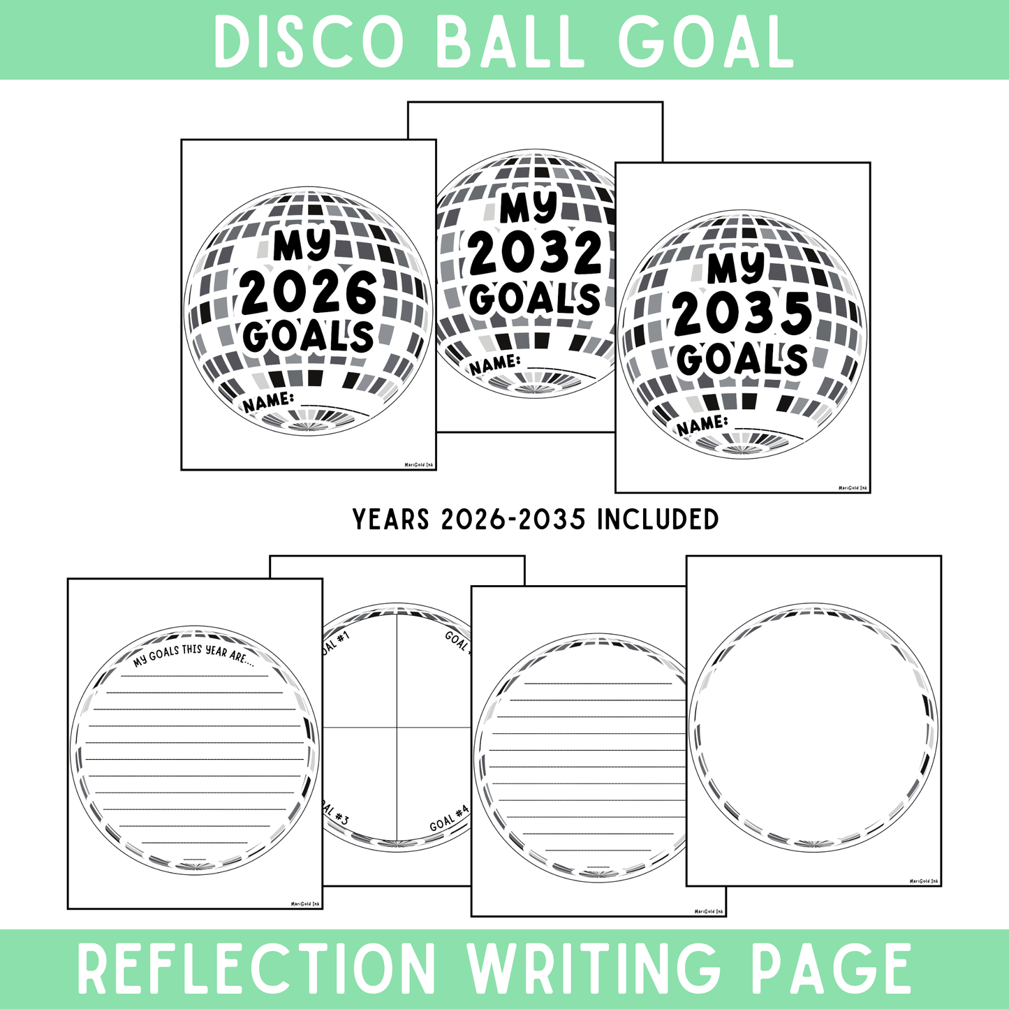 Disco New Year Bulletin Board Kit, Goal Setting Classroom Decor, Retro, January Bulletin Ideas (DIGITAL FILE)
