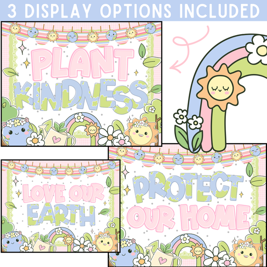 Earth Day Bulletin Board Kit, Spring Classroom Decor, Environmental Awareness, Spring Bulletin Board Ideas, Door Decor Display, Eco Decor (DIGITAL FILE)